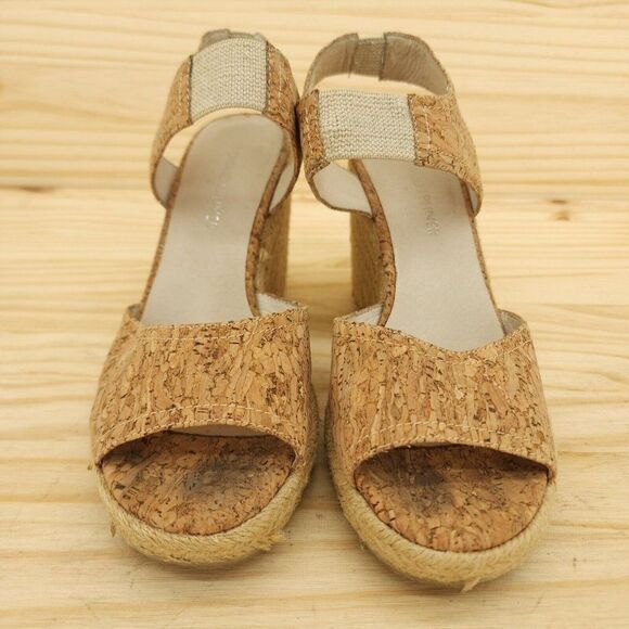 Donald Pliner Wynn Womens Cork Sandal Wedges Sz 6 Brown Chic Espadrille Open Toe - Picture 2 of 10